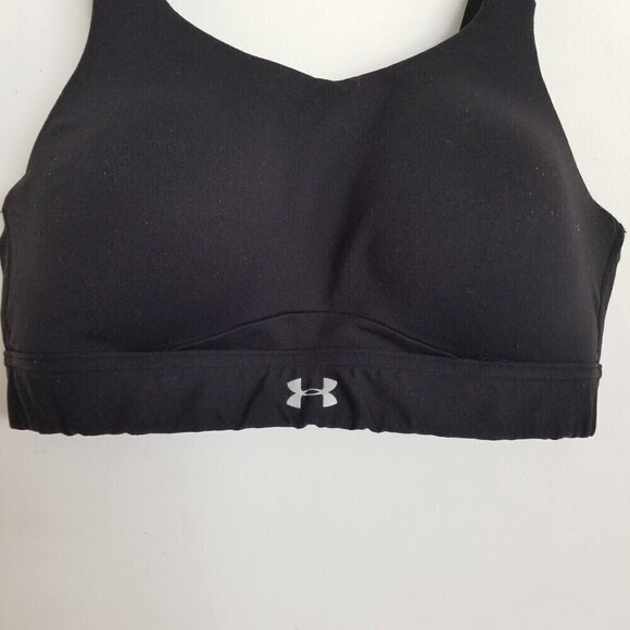 Under Armour Black Eclipse High Impact Sports Bra Hook And Loop Back Closure - Picture 7 of 16